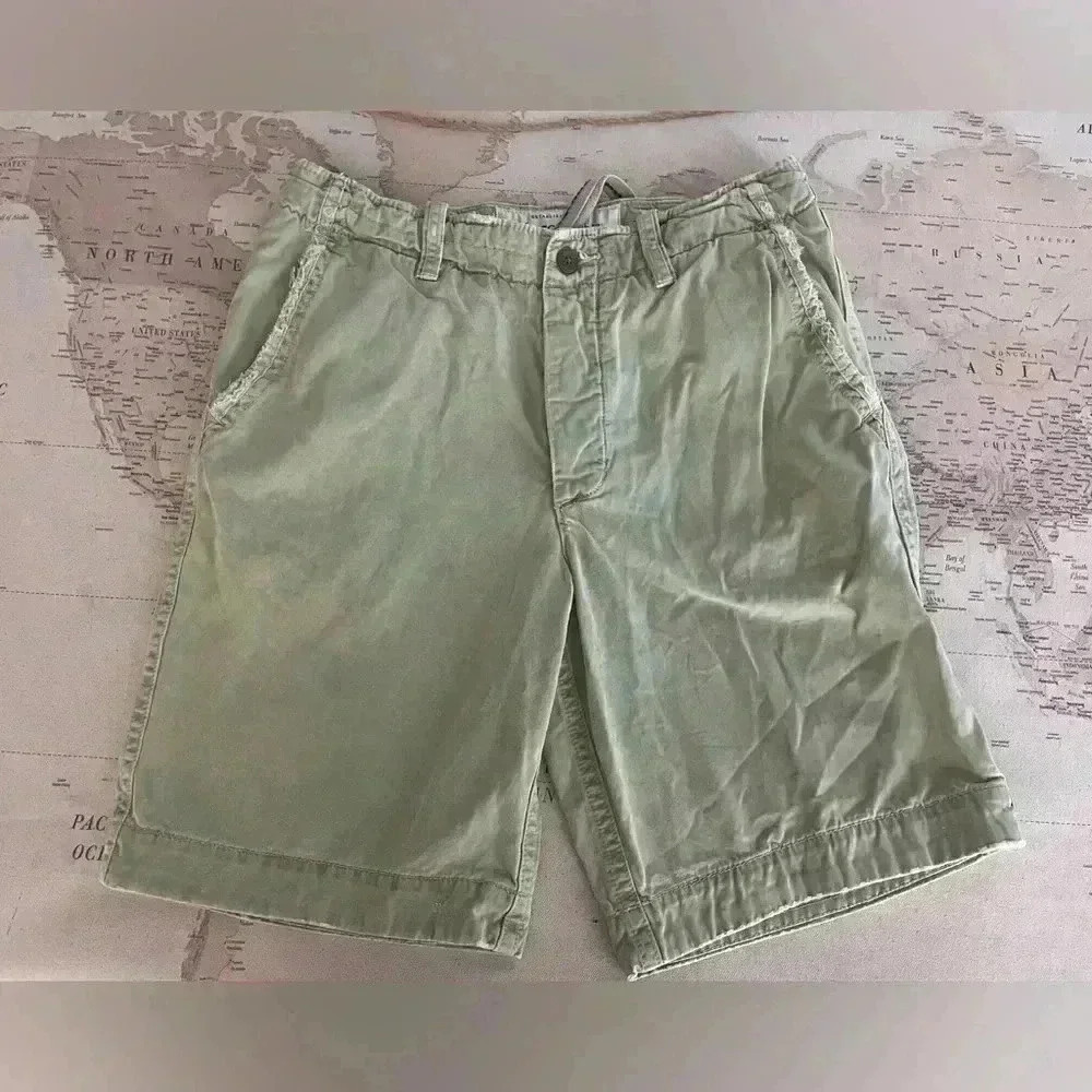 Abercrombie & Fitch Y2K Canvas Shorts Size 33 Buttonfly - Picture 1 of 9